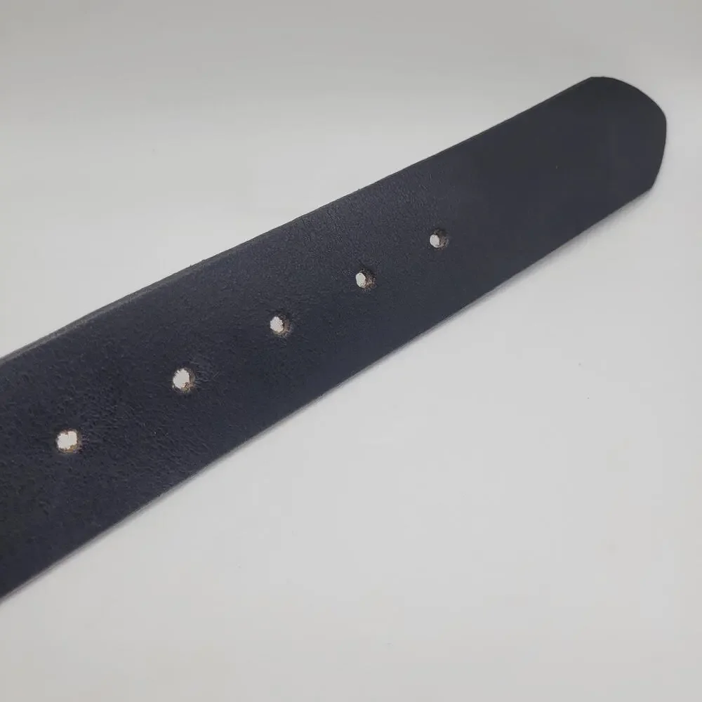 Black Leather Belt Small Floral Laser‎ Cutout Western Cowgirl Boho Indie USA